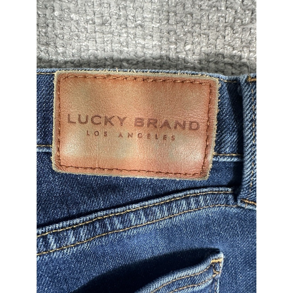 Lucky Brand Jeans Womens 28x26 Blue Ava Mid Rise Crop Mini Boot Raw Hem Read - Picture 12 of 14
